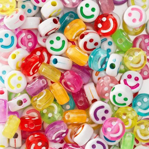 160 perler med smilefjes – fargemiks