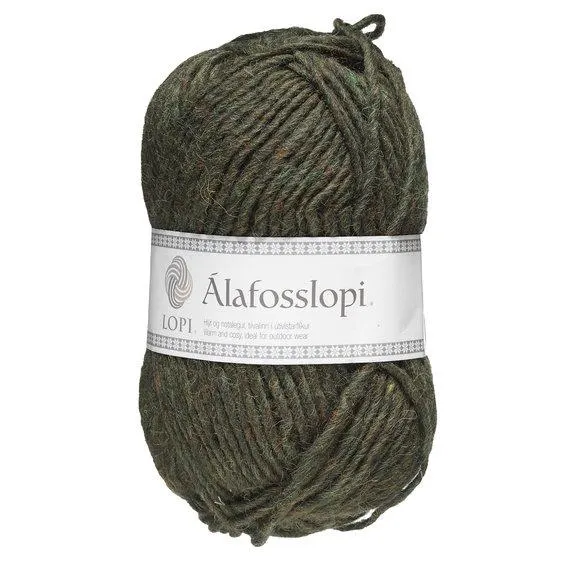 Garn Istex Alafosslopi 100 g mørk grønn – 9966 Cypress green heather