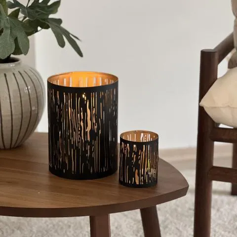 Lysholder lykt Sort 20cm