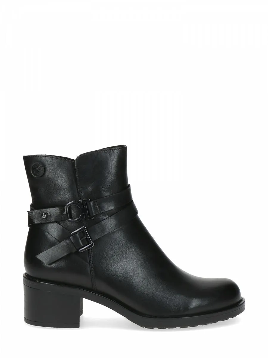 Leather Double Buckle Boots