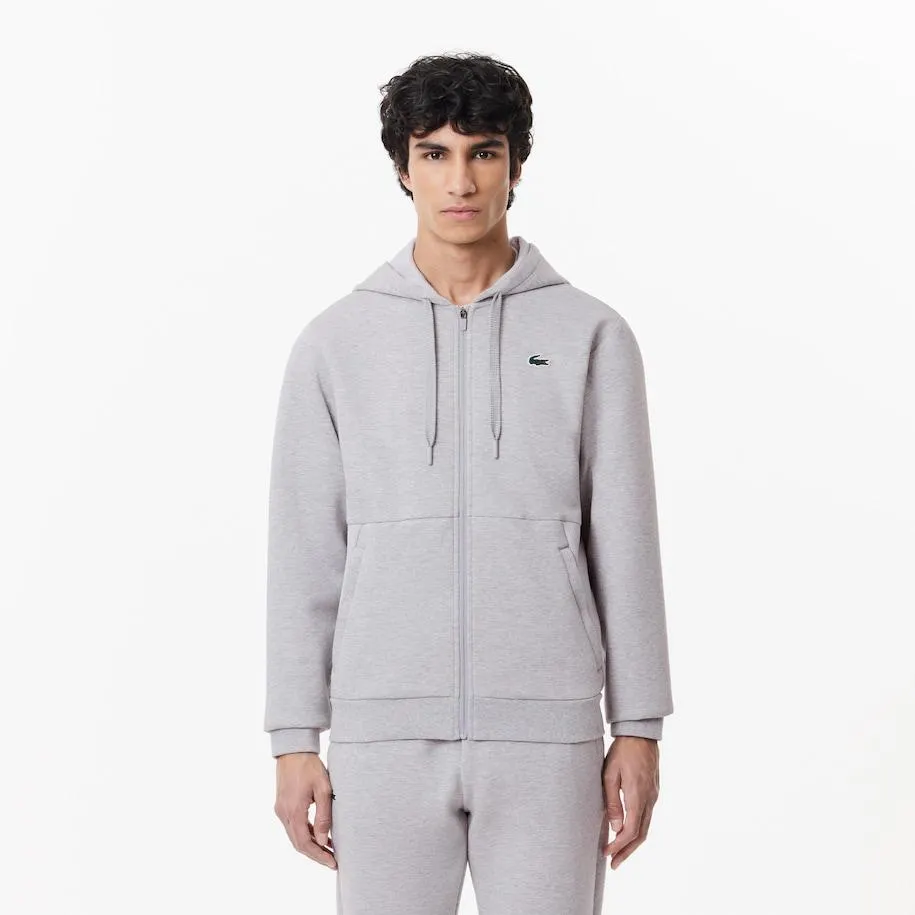 Sportsuit Zipped Monochrome Mesh Panel Sweatshirt