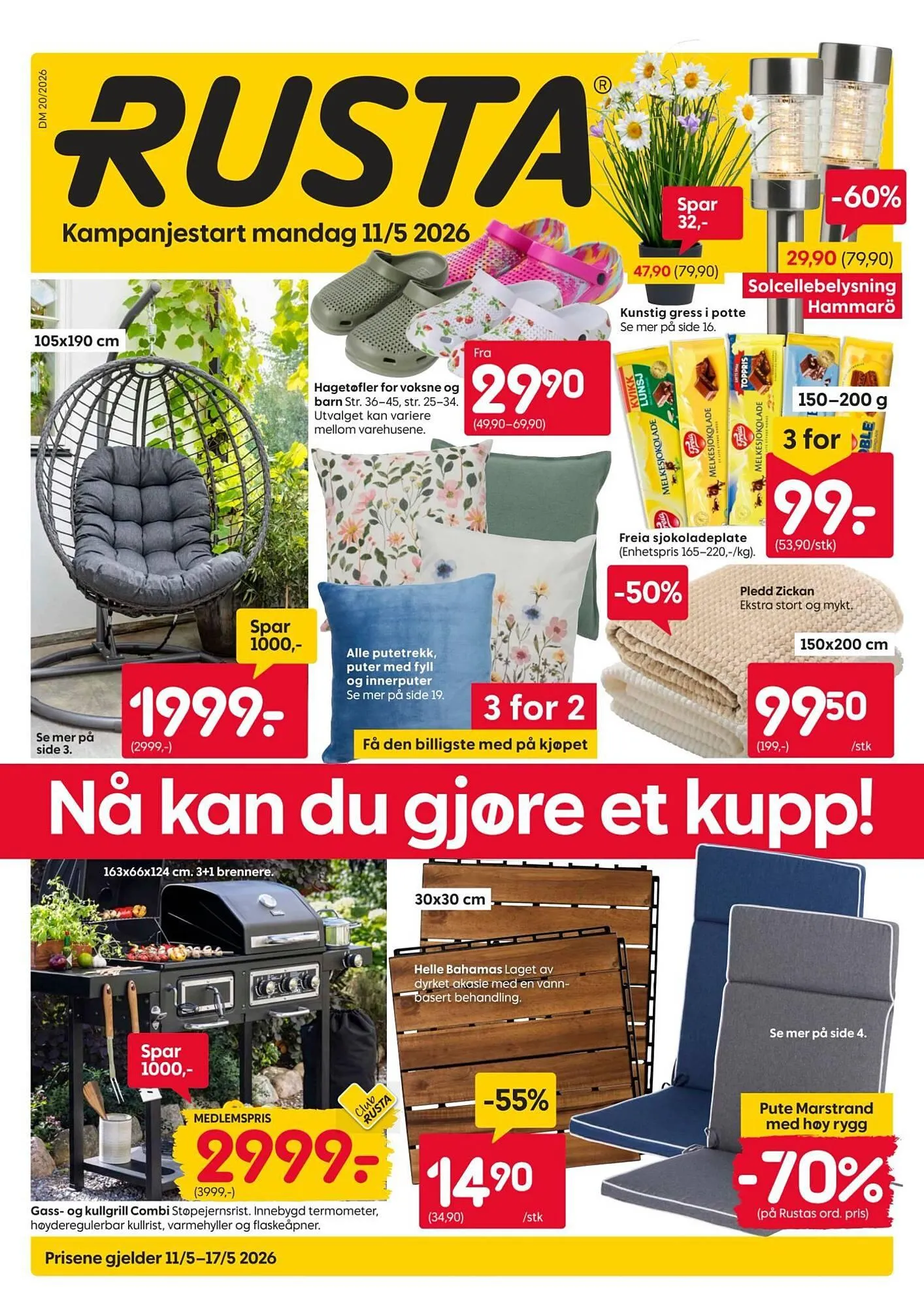 Rusta kundeavis fra 11. mai til 18. mai 2026 - kundeavisside 1