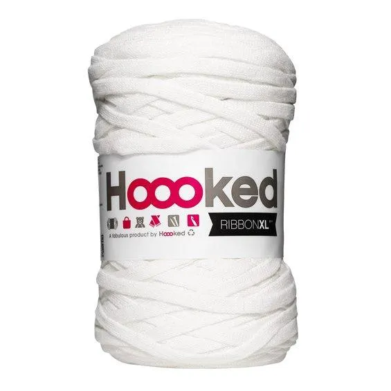 Hooked Ribbon XL garn 250 g hvit – RXL28 White