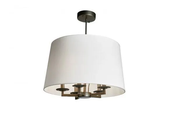 Taklampe Aruba D60cm 5armer sort hvit skjerm