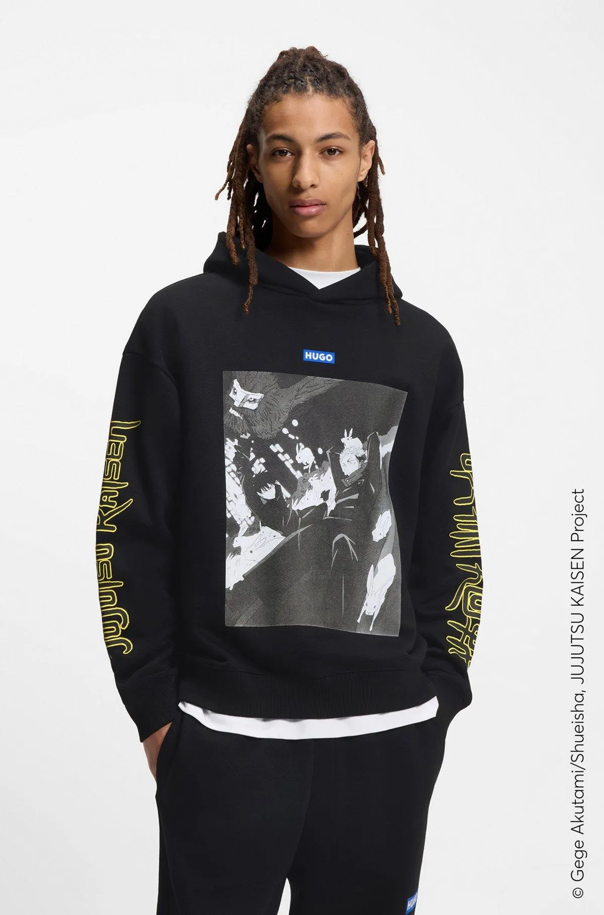 HUGO x Jujutsu Kaisen hoodie with Yuji and Megumi print