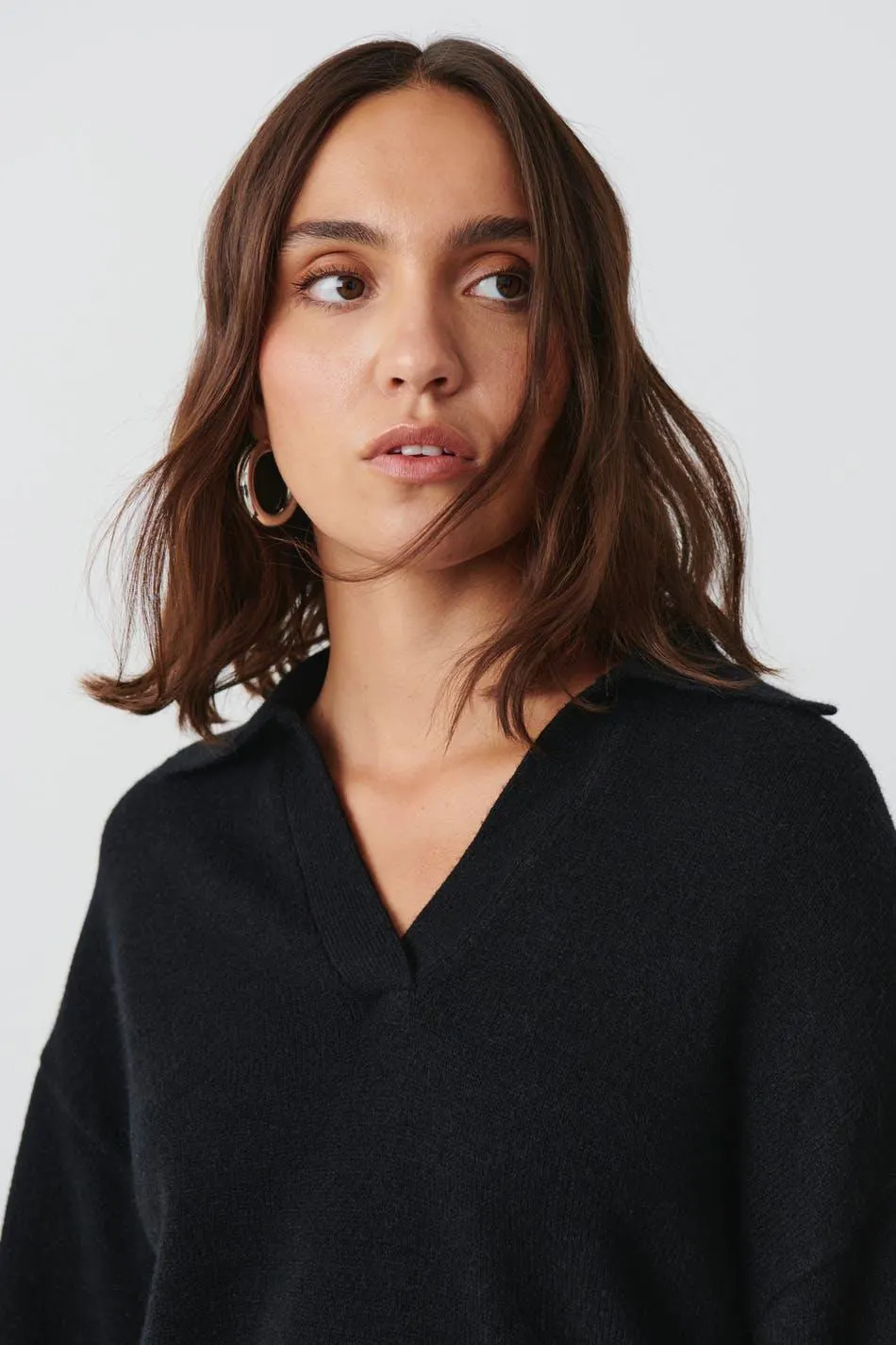 Knitted polo sweater