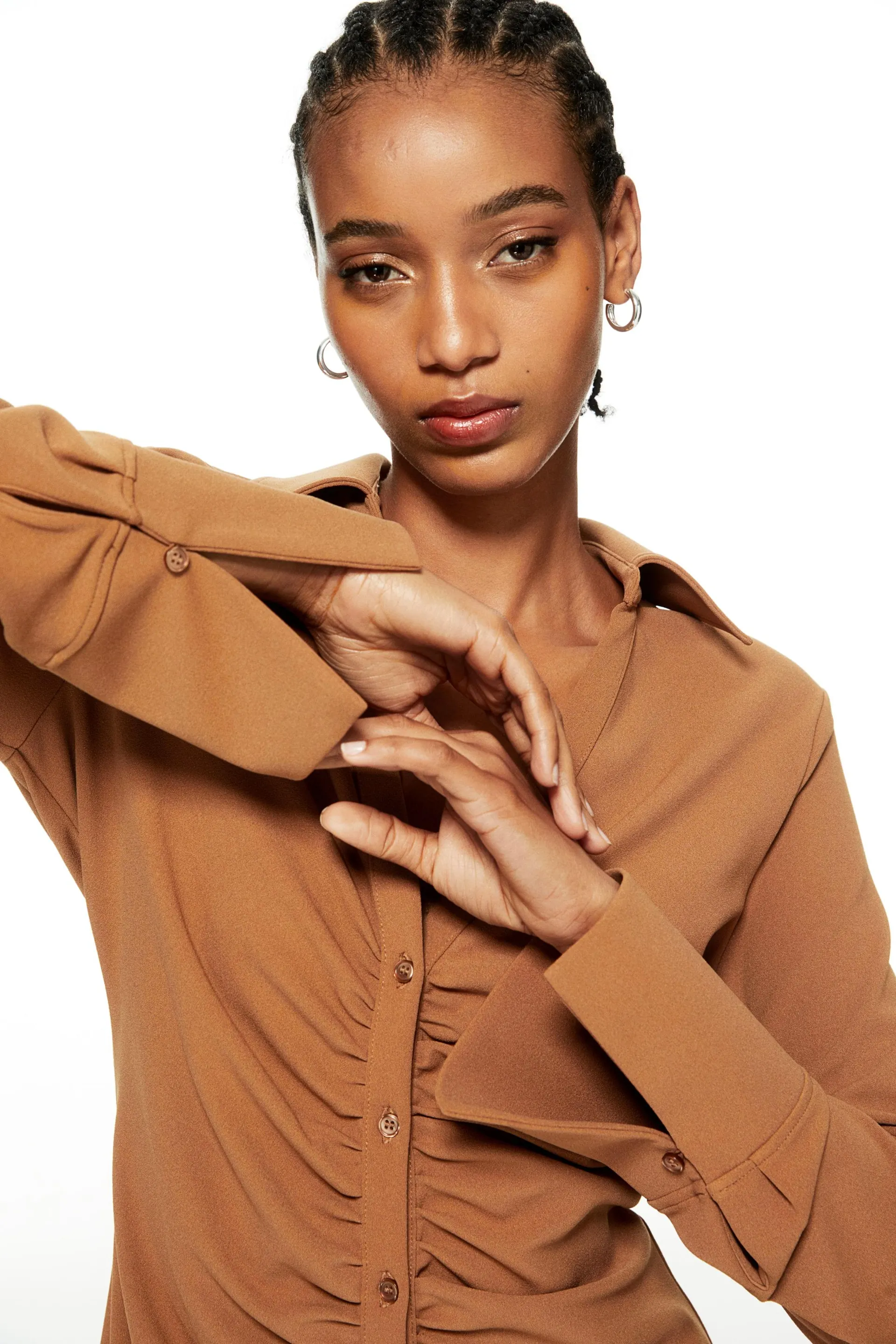 Drapert skjortekjole