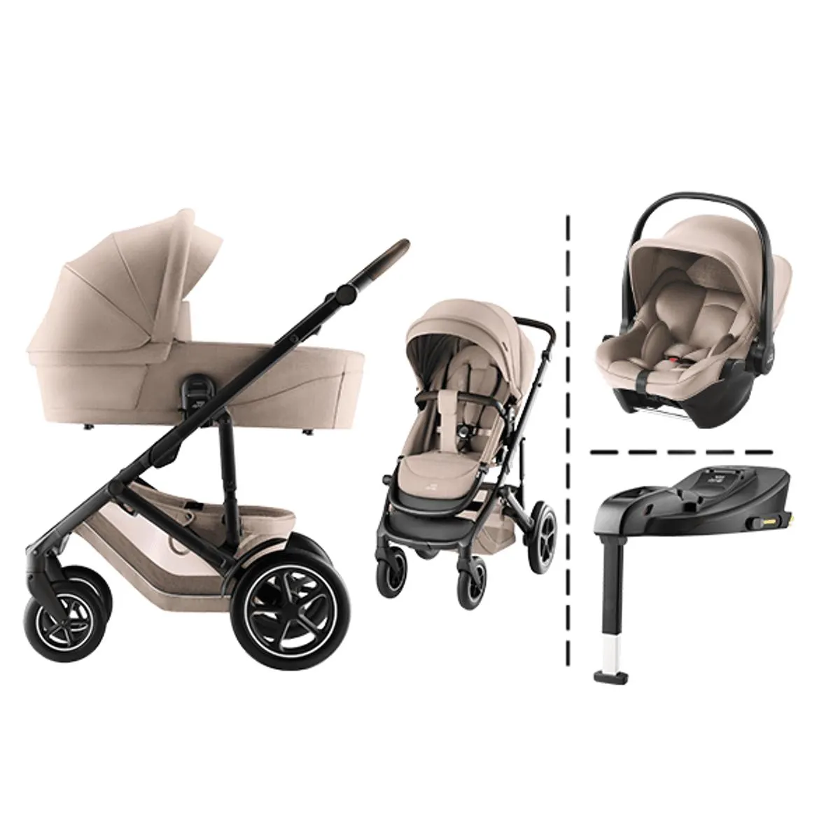 Britax | Smile 5Z kombivogn + Core bilstol & Base | Teak & Chai