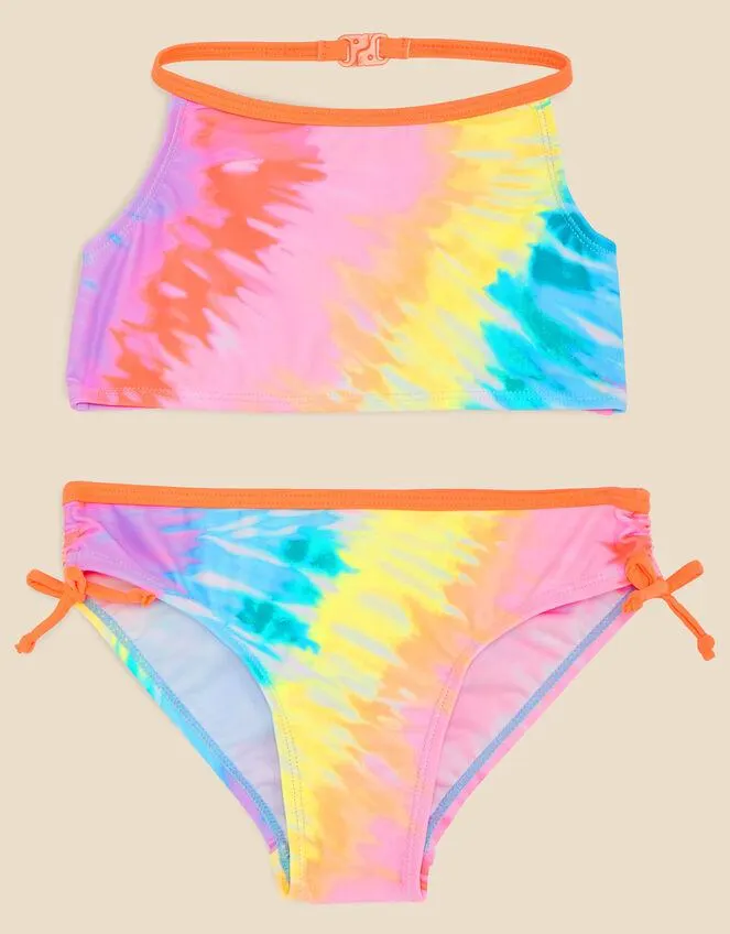 Girls Tie Dye Bikini Set with Recycled Polyester Multi
