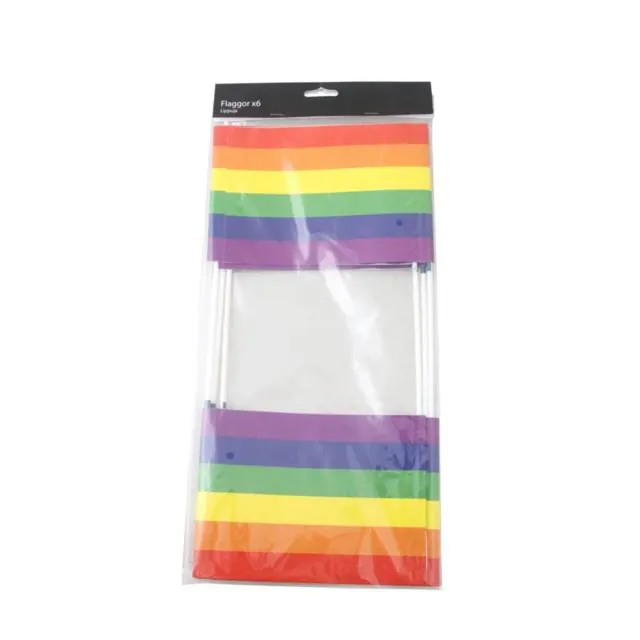 Pride flagg 6pk à 14 x 21 cm