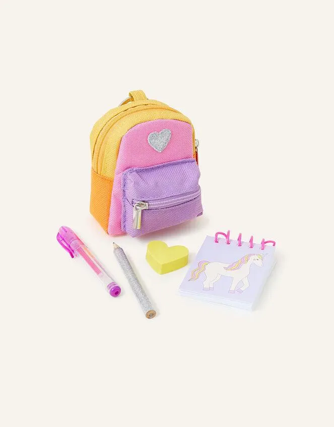 Mini Backpack Keyring Stationery Set
