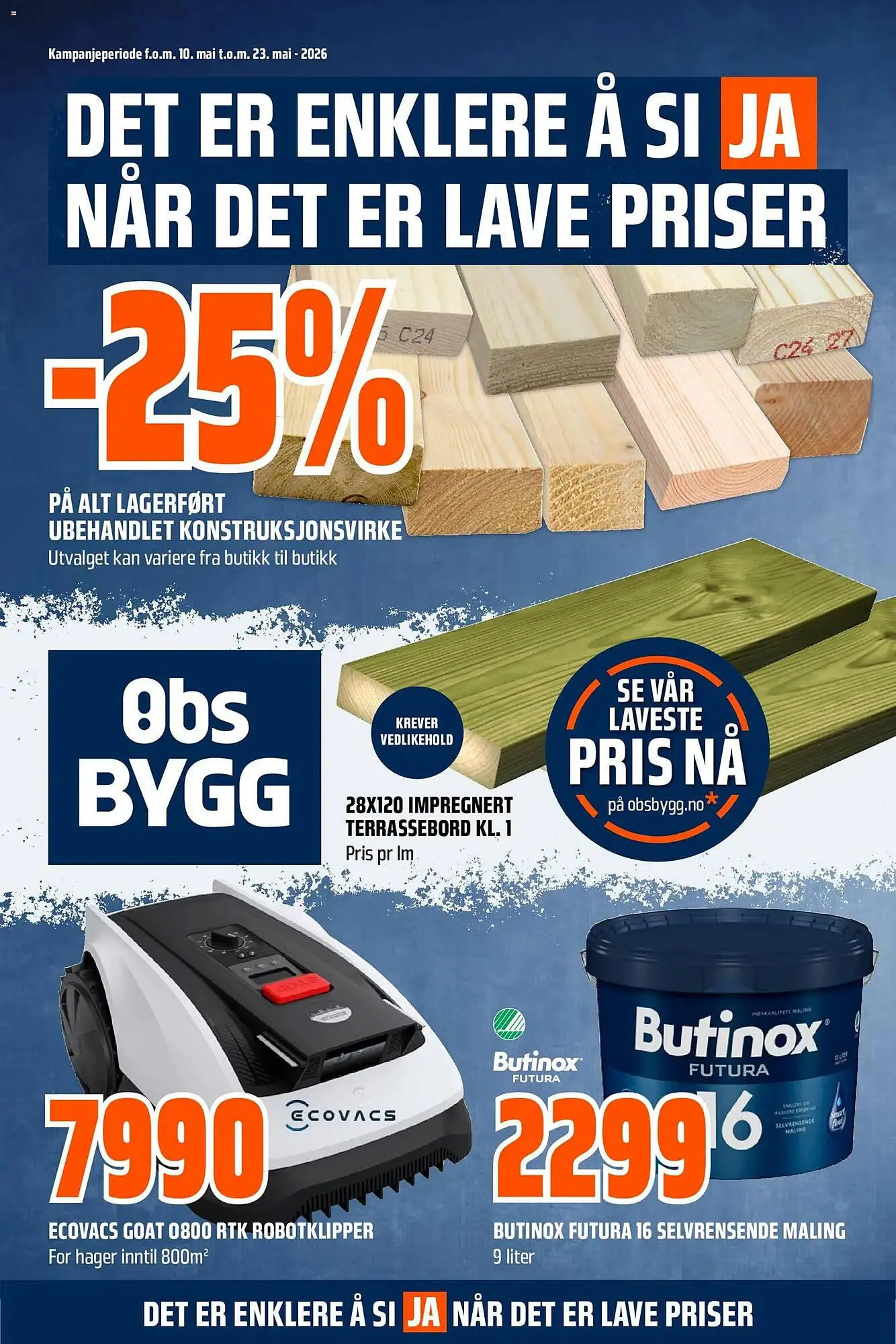 Obs Bygg kundeavis fra 10. mai til 23. mai 2026 - kundeavisside 1