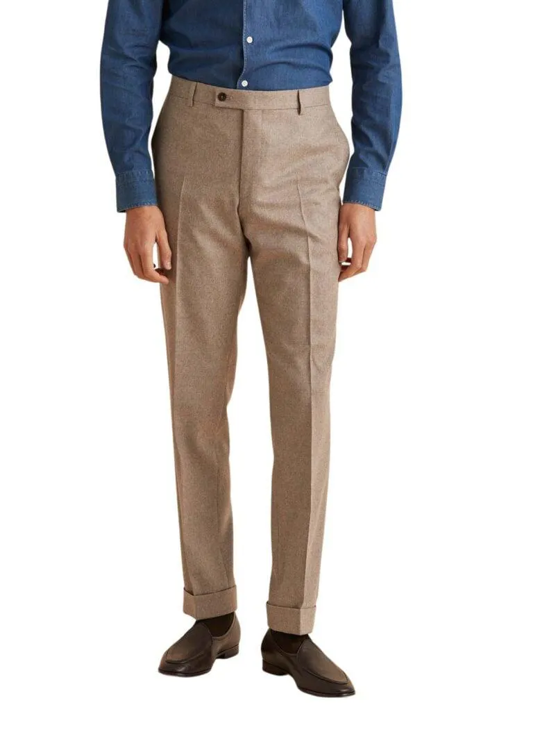 Jack Flannel Suit Trs – Beige