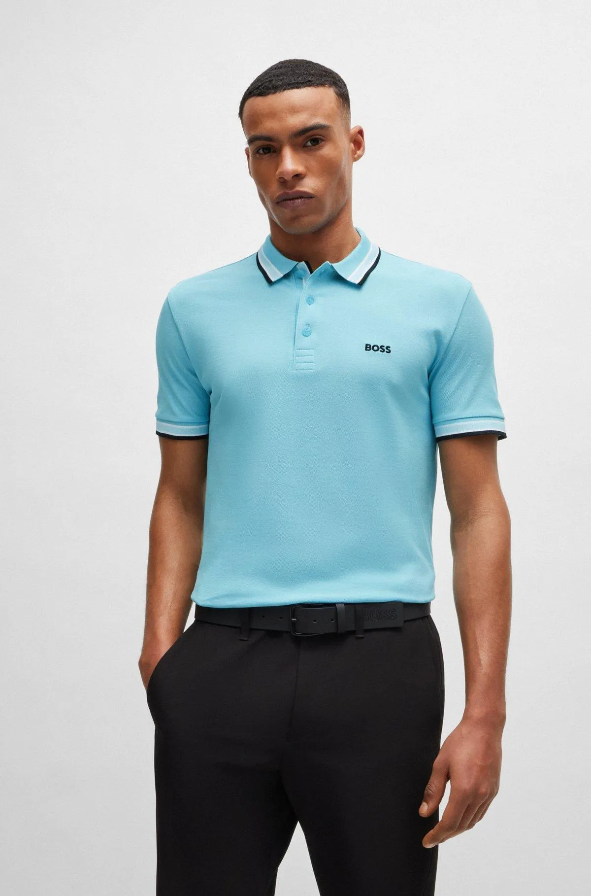 Cotton-piqué Paddy polo shirt with contrast logo