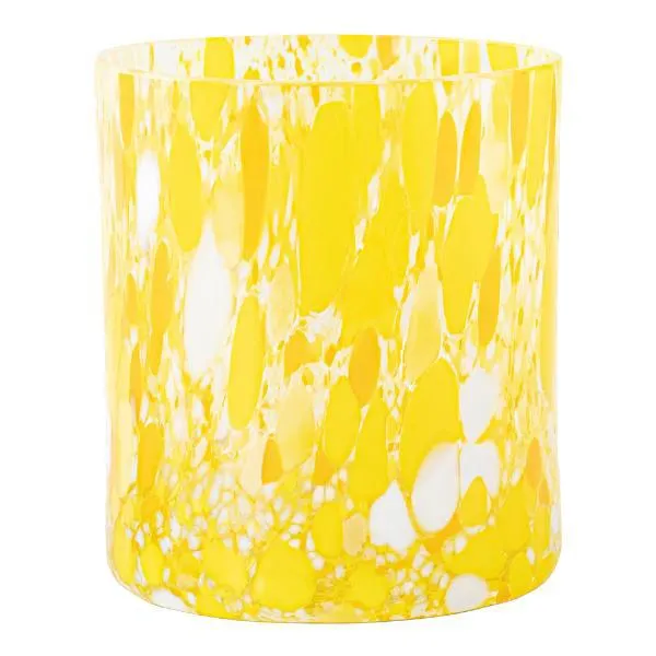 Swirl drikkeglass/lykt 35 cl gul multi