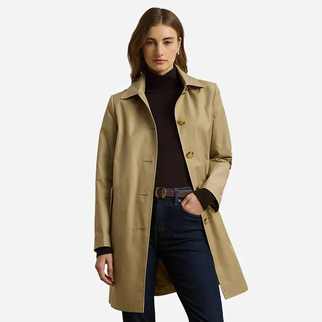 Hooded Cotton-blend Balmacaan Coat - Birch Tan