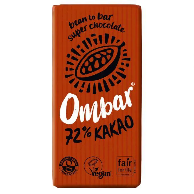 Ombar økologisk probiotisk mørk sjokolade 72% 35 g