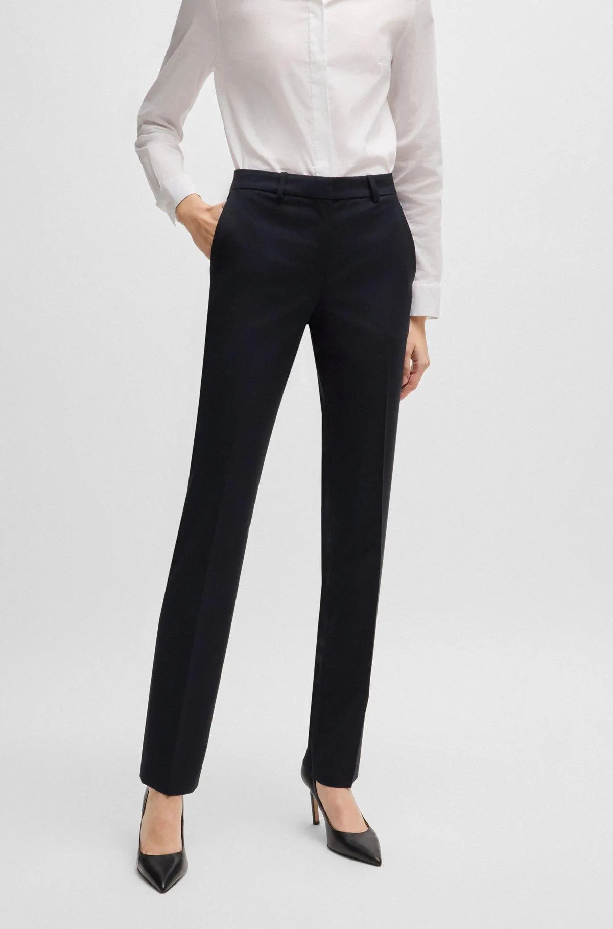 Regular-fit trousers in virgin wool