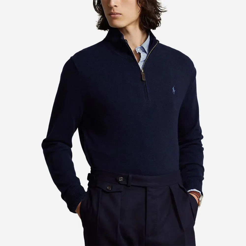 Wool Quarter-zip Sweater - Hunter Navy