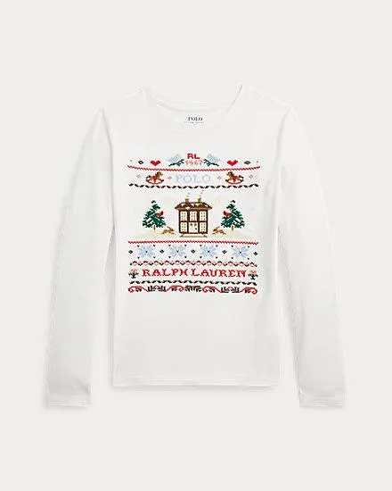 Embroidered Jersey Long-Sleeve Tee