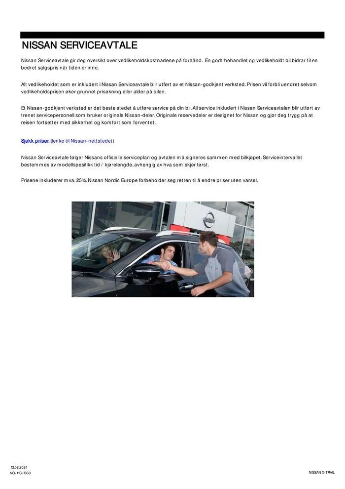 Nissan X-Trail fra 16. august til 16. august 2025 - kundeavisside 16