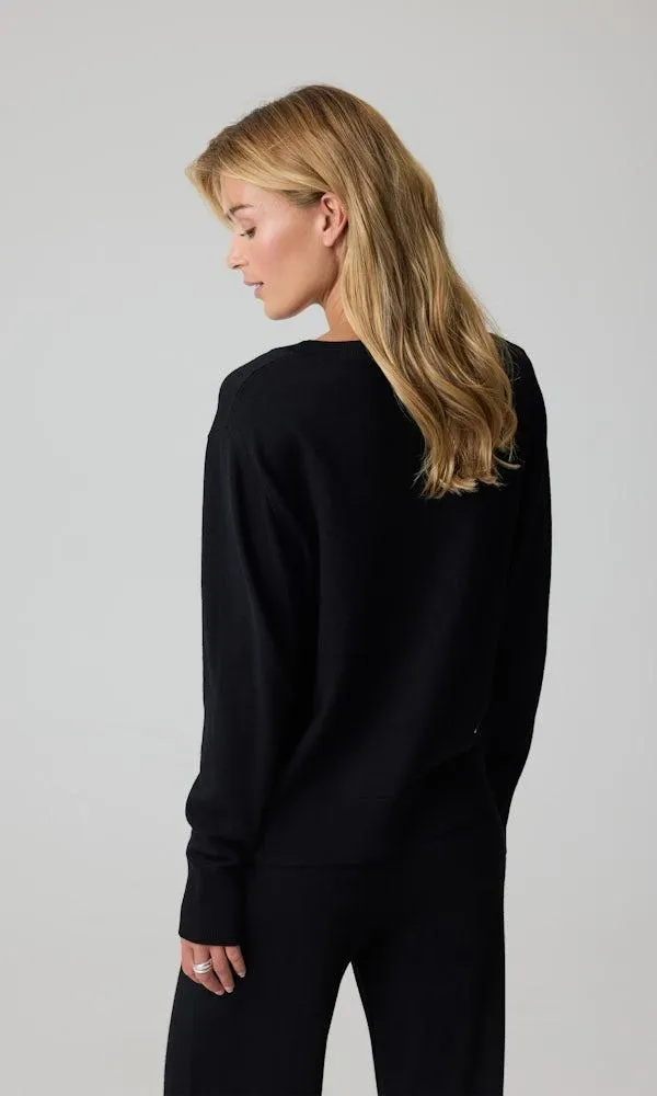 Finstrikket crewneck i merinoull