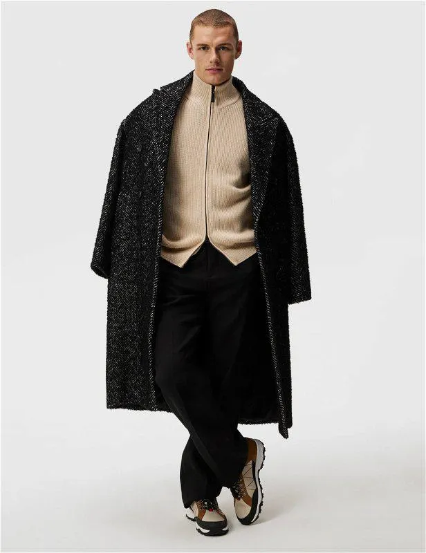 Kyler Wool Blend Zip Oyster Gray