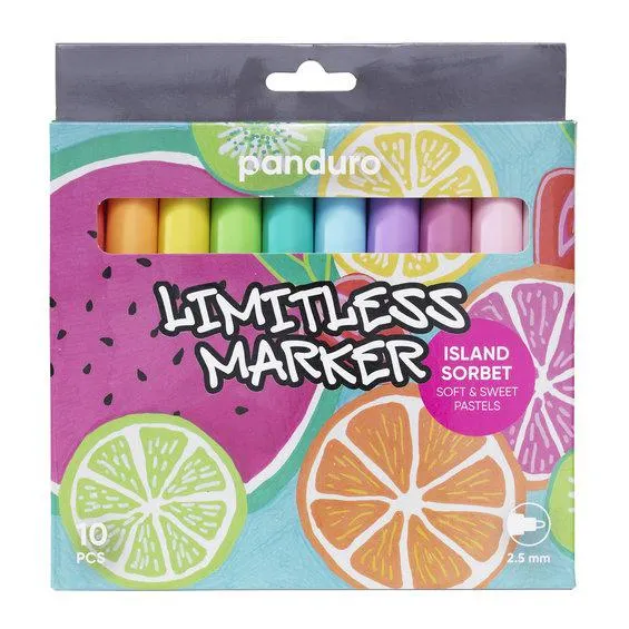 Limitless Markers Island Sorbet Set 10 – akrylpenner i frukt- og pastellignende farger