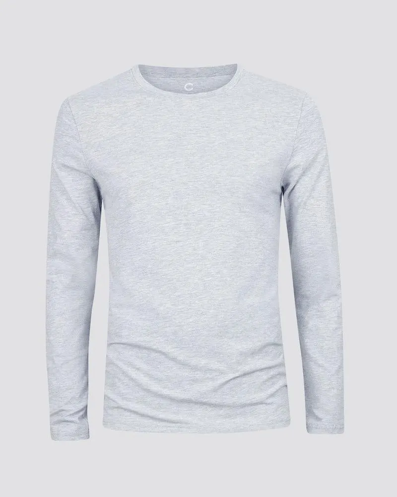 Ensfarget langermet t-skjorte