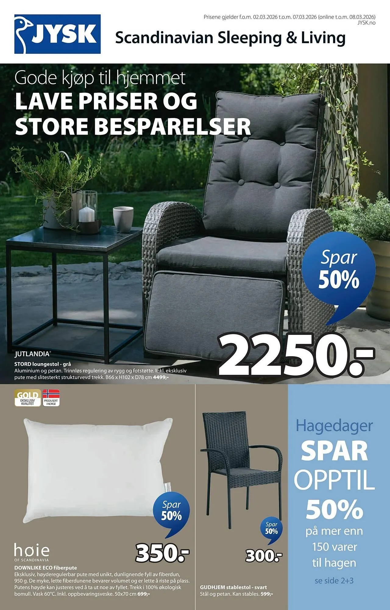 JYSK kundeavis fra 2. mars til 8. mars 2026 - kundeavisside 1