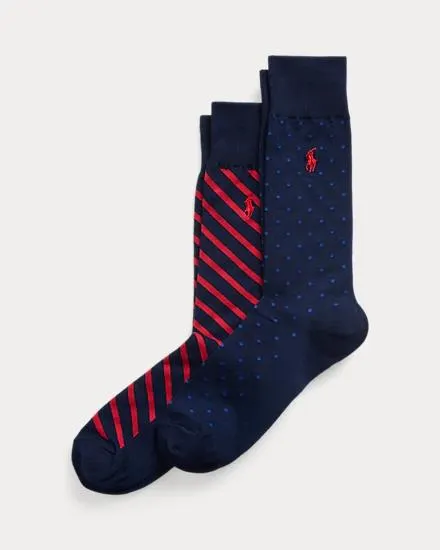 Polka-Dot & Striped Trouser Sock 2-Pack