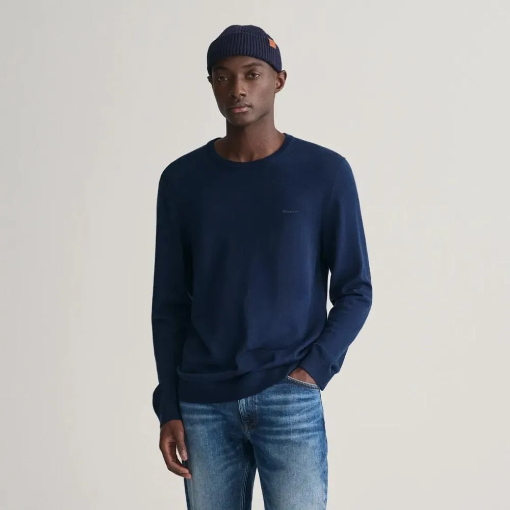 Merino Wool Crewneck - Navy