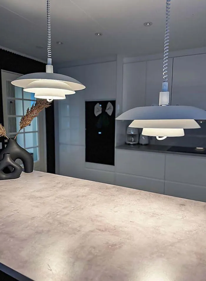 Epsilon taklampe m/heis Ø45 - hvit