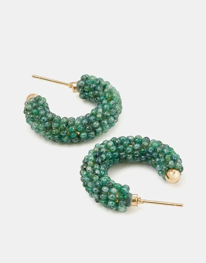 Beaded Chunky Hoop Earrings