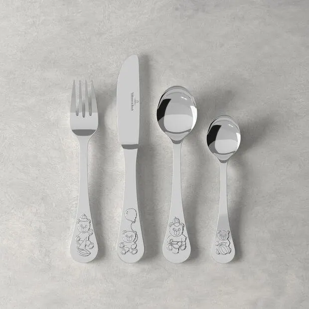 Teddy children's cutlery 4 pieces 21.5 x 15 x 2.5 cm