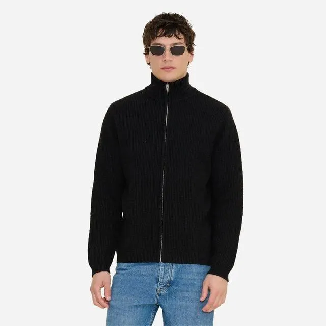Atlantic Zip Cardigan - Black