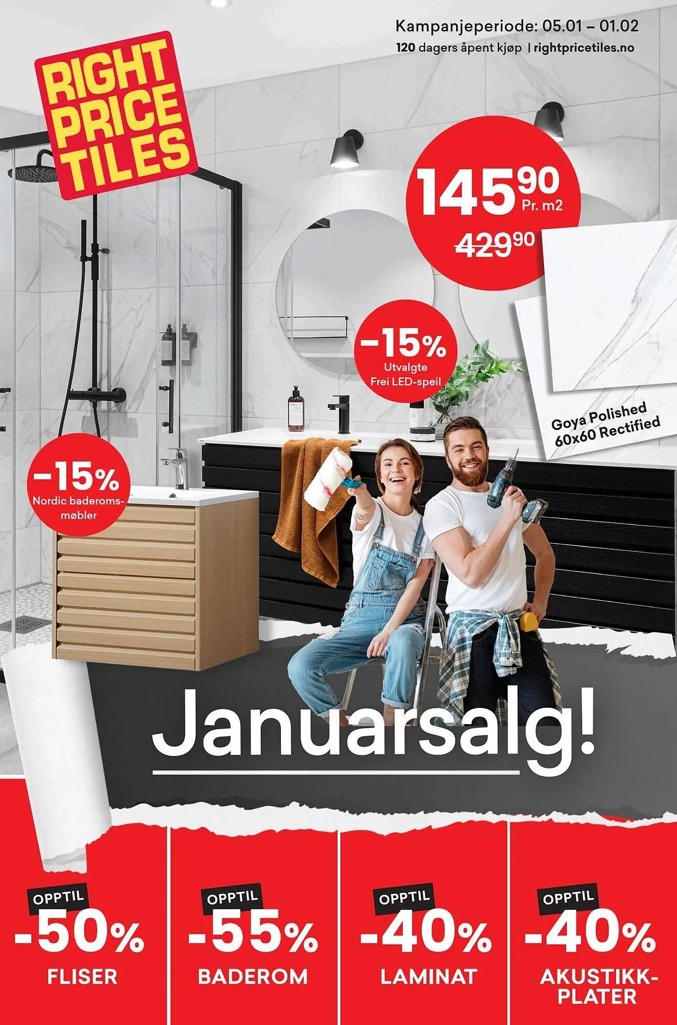 Right Price Tiles kundeavis fra 5. januar til 1. februar 2026 - kundeavisside 1