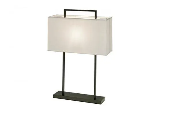 Bord lampe Aruba H65cm Firkant 2 pinner gull hvit skjerm