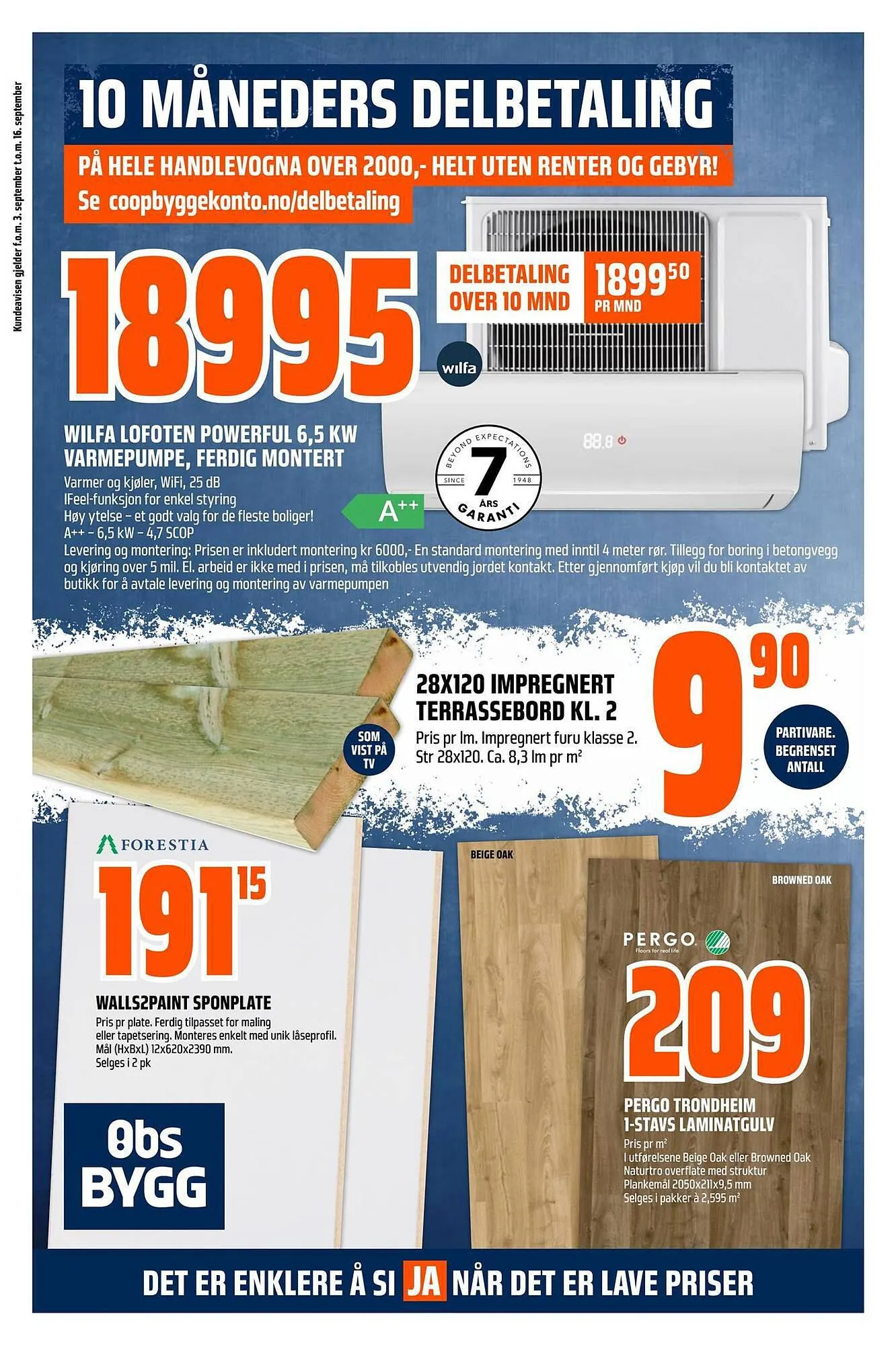 Obs Bygg Kundeavis fra 2. september til 16. september 2023 - kundeavisside 1