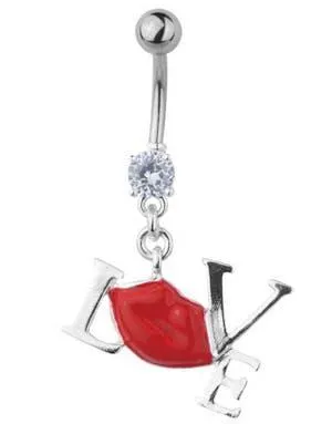 Belly Piercing - Love Your Red Lips - Silver