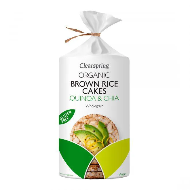 Clearspring fullkornsris riskaker med quinoa & chiafrø 120 g