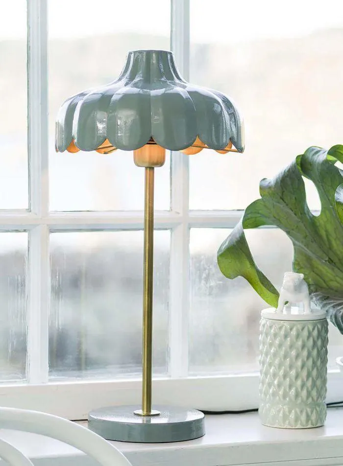 Wells bordlampe H50 - grønn/gull