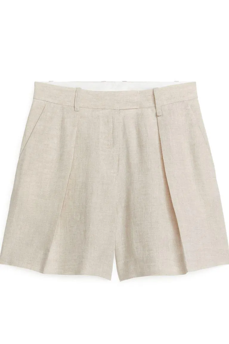 High Waist Linen Shorts