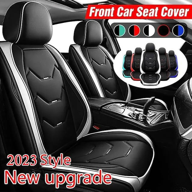 2023 nueva actualización de lujo completo cojín de asiento delantero de cuero pu protector de asiento resistente al agua duradero para camiones universales suv sedán coche auto van (1 uds)