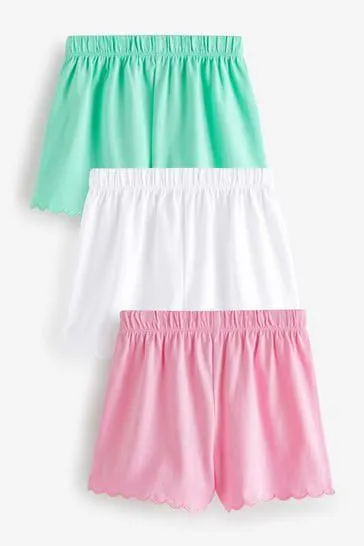 Cotton Scallop Edge Shorts 3 Pack (3mths-7yrs)