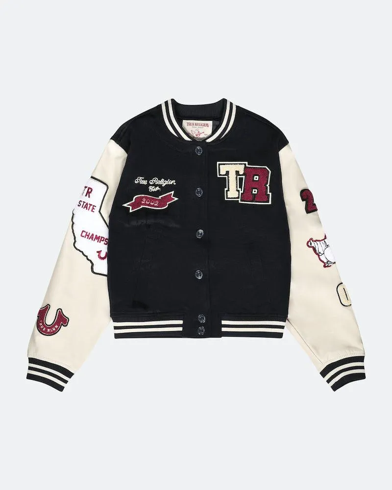 Varsity wool blend jakke