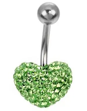 Navlepiercing med Glitrende Grønne Stener