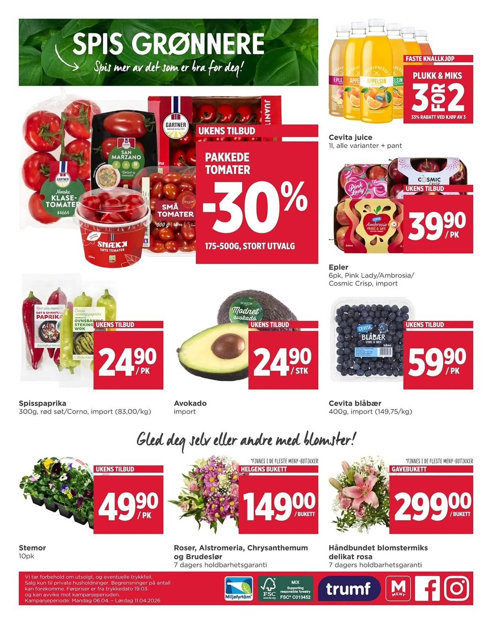 Meny kundeavis fra 6. april til 11. april 2026 - kundeavisside 8