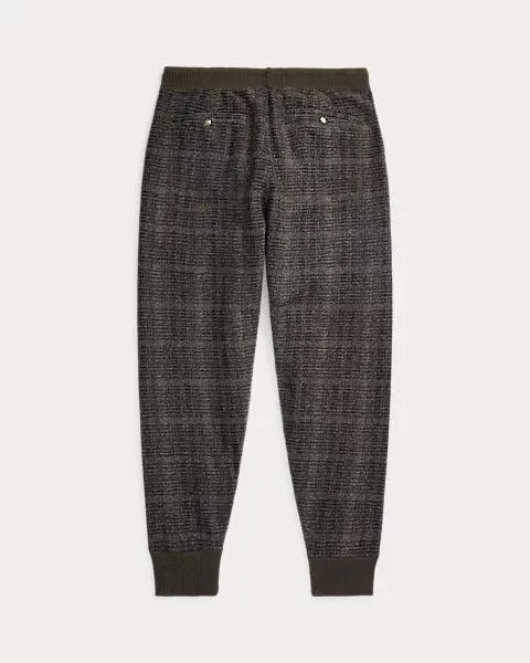 Plaid Double-Knit Jacquard Tracksuit Bottom