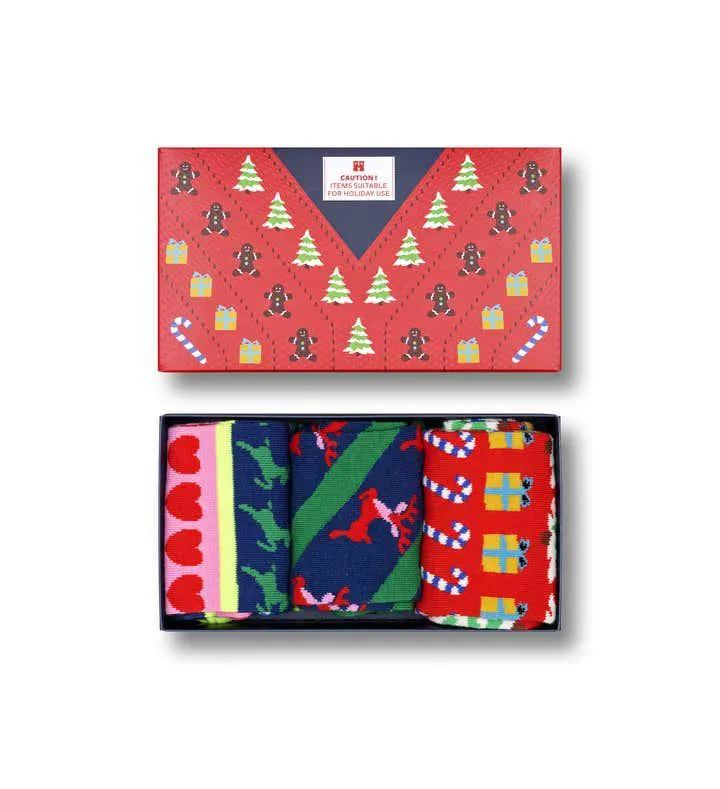 3-Pack X-Mas Sweater Socks Gift Set